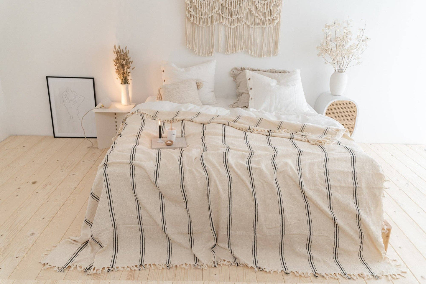 Turkish Cotton Bedspread & Throw