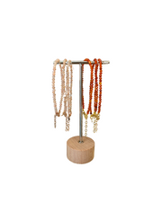 Delicate amber bracelet with semi-precious golden stones and a gold-plated stainless steel clasp.