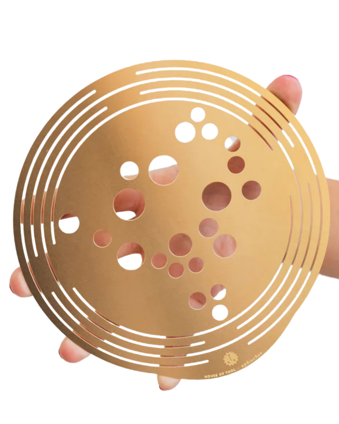 Flower Constellations brass tools inspired by Ikebana, crafted in Italy, available in large and extra large sizes for elegant floral arrangements.