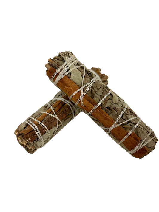 White Sage and Cinnamon Smudge Stick – Purifying and Revitalizing