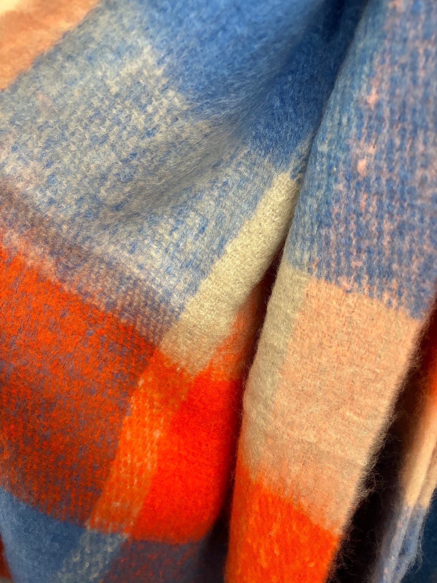 Cuadros Scarf in Persimmon/Sky