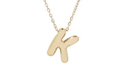 Bubble Initial Necklace with bold, rounded 3D letter pendant, perfect for layering or wearing solo.