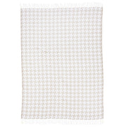 Houndstooth throw with fringed edges