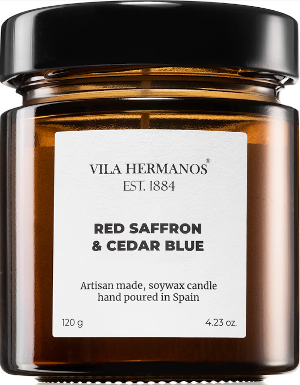 Apothecary Red Saffron & Cedar Blue Candle