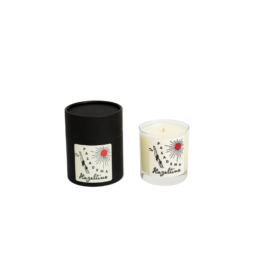 Pasadena luxury candle with amber, orange blossom, and sunblock notes, inspired by warm, sunlit days in Los Angeles.