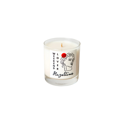 Weekend Lover luxury candle with lavender, rain, and amber notes, inspired by Prince’s bold, sensual energy.