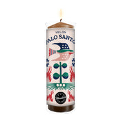 Palo Santo Candle from Trinidad Ritual's Premium collection, housed in a sleek protective cover, ideal for cleansing spaces and creating a peaceful atmosphere.